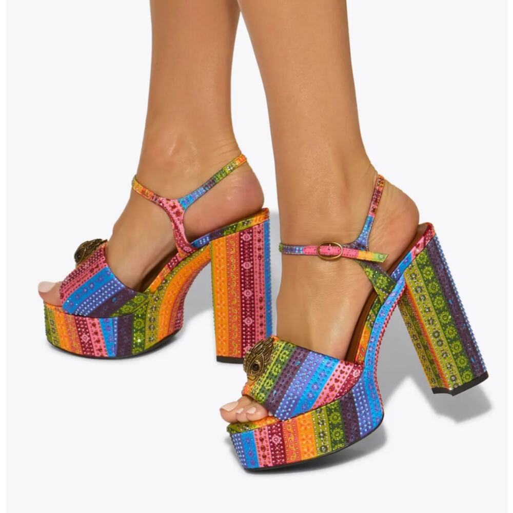 Kurt Geiger Women's Multi Other Kensington Platform Heel Sandals Size 9.5